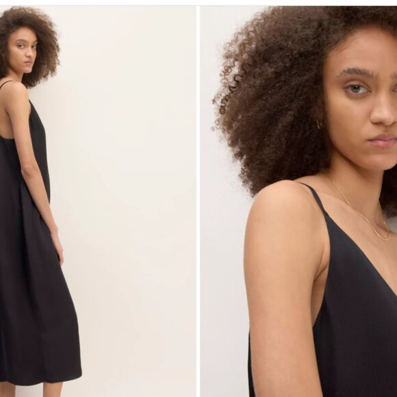 Everlane Ultimate Slip Dress size 0 Black - Picture 3 of 3